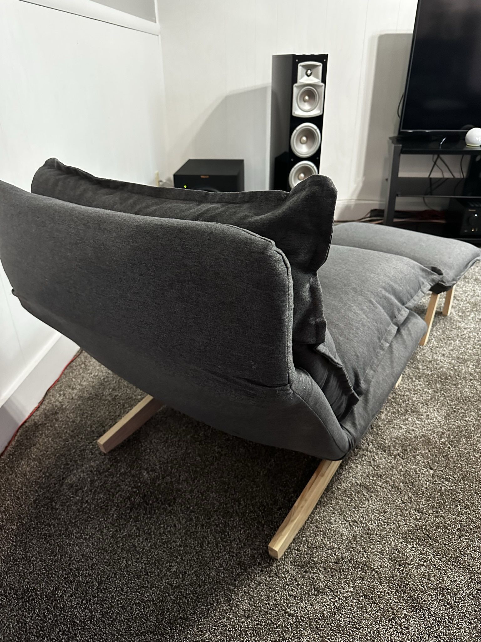 Gray Recliner with Ottoman