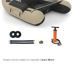 Costway Inflatable Fishing Float Tube with Pump Storage Pockets and Fish Ruler