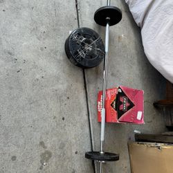 Metal bar with weights read the description below