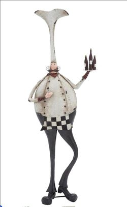 Metal decoration for chef Deco 79, 11 x 28 inches.