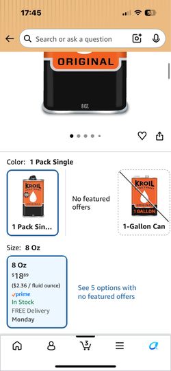 5 pack - Kroil Original Penetrant - Rust Penetrating Lubricant - Corrosion