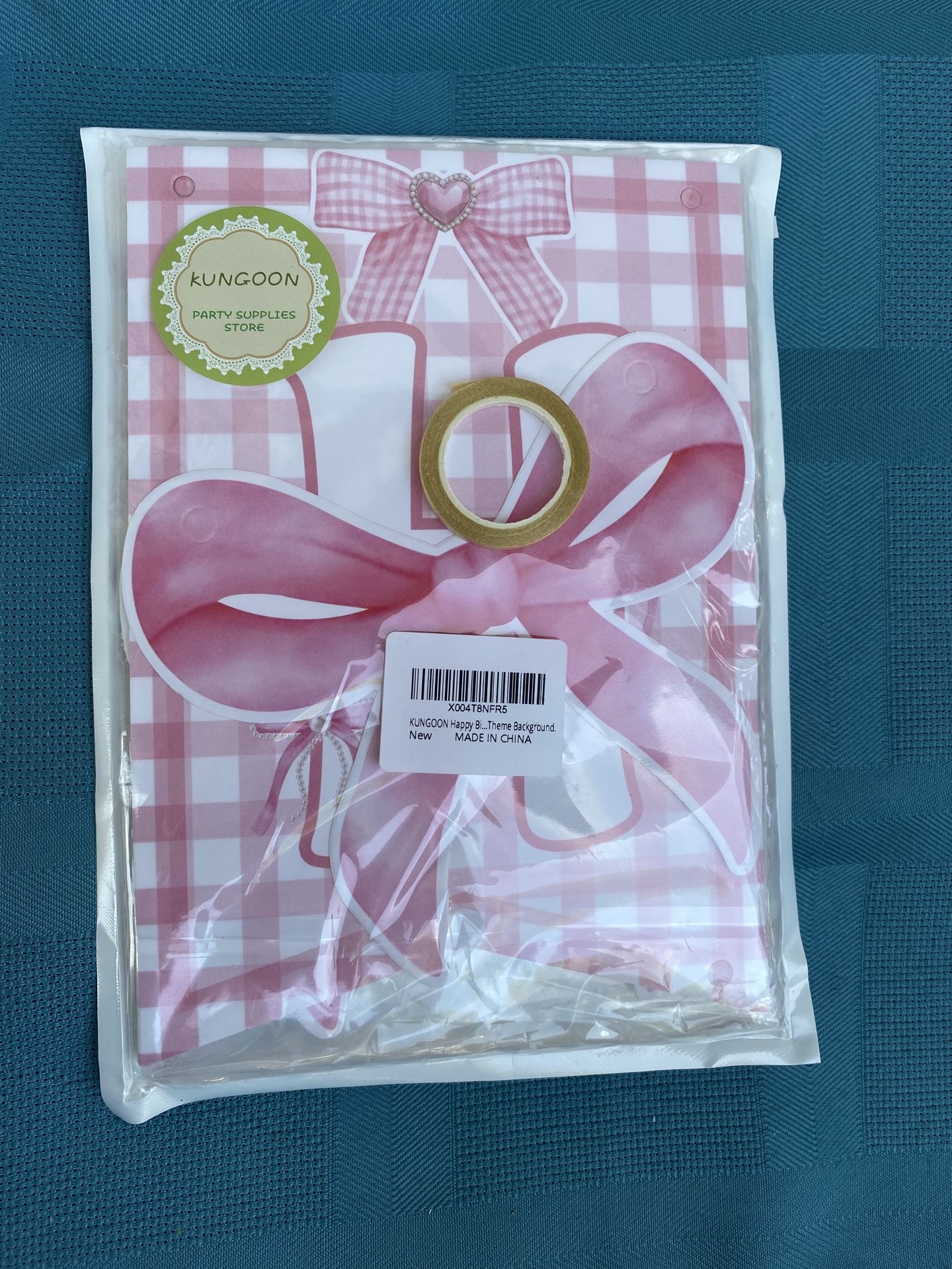 Pink Bow Happy Birthday Garland Banner