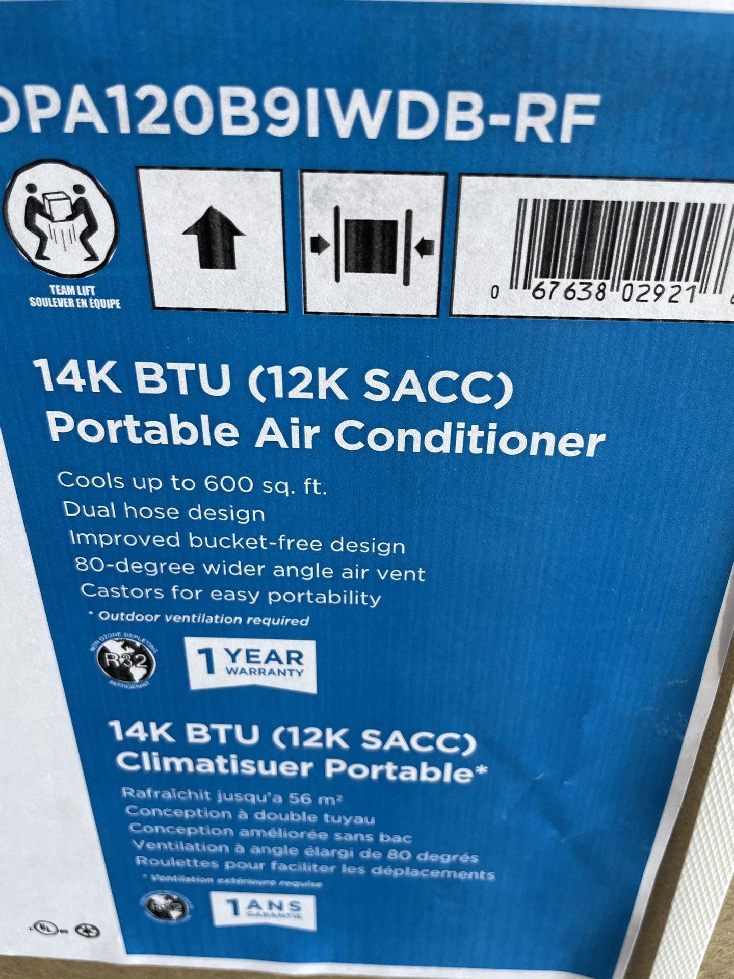 14,000 BTU portable AC