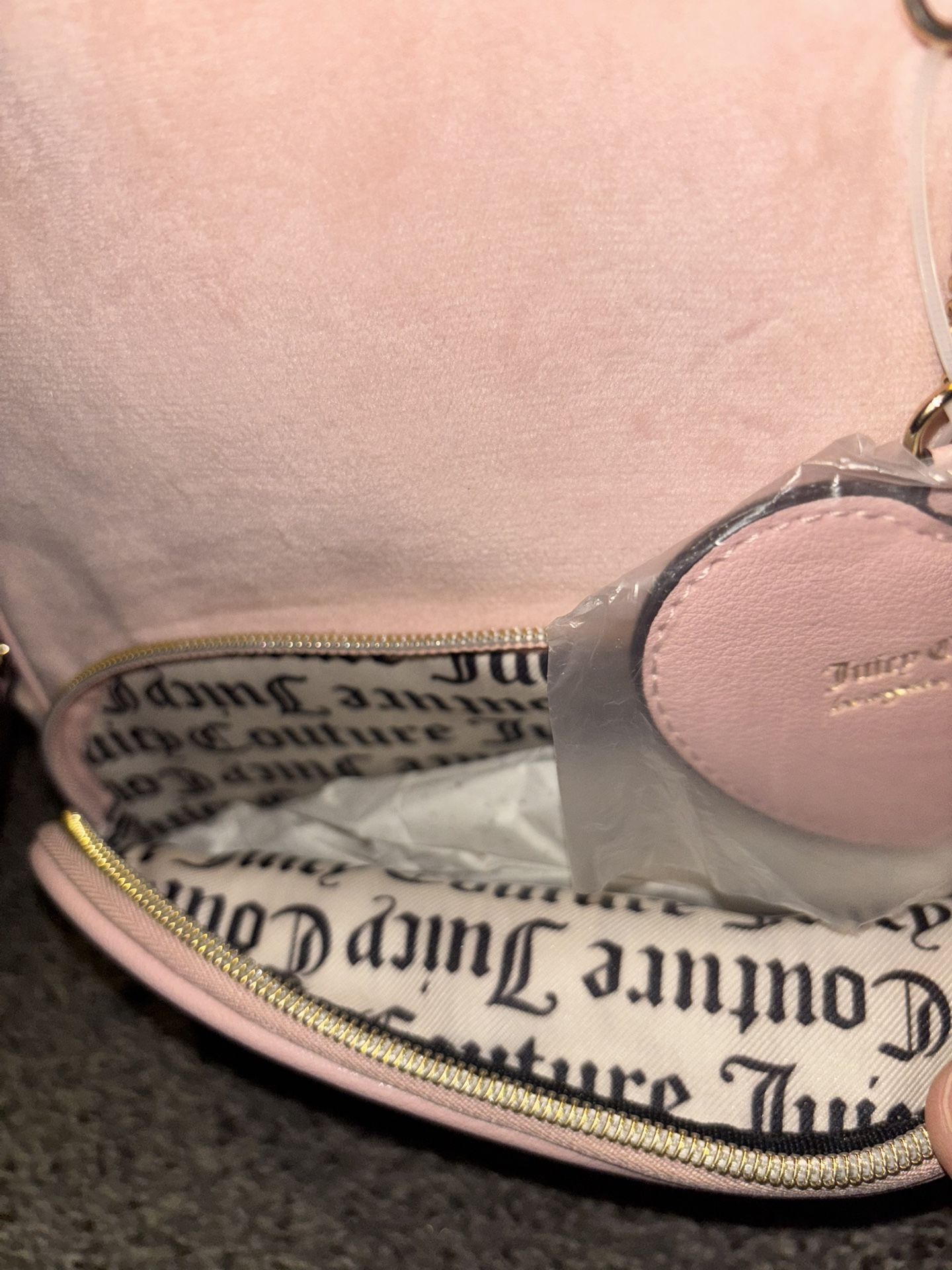 JUICY COUTURE Pink POWDER Blush HERITAGE Embroidered VELOUR Bag BACKPACK