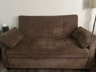 Brown Serta Microfiber Loveseat Sofa Sleeper