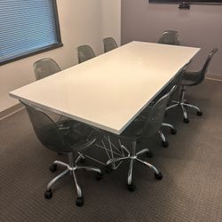 Glossy White Table - Seats 8