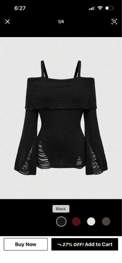 Black off shoulder sweater size medium