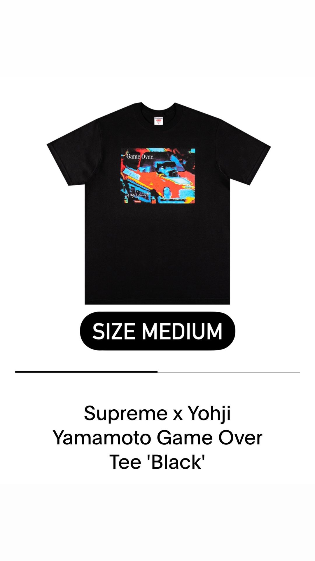 Supreme Yohji Yamamoto Game Over Tee Medium for Sale in Irwindale