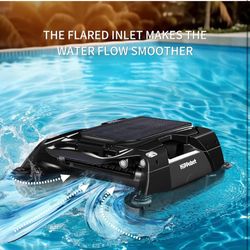 H1 Automatic Pool Cleaner Robot with Obstacle Avoidance, AI Path Plan Solar Pool Skimmer with 3H Cleaning Battery Power & Dual Charging Options, Large