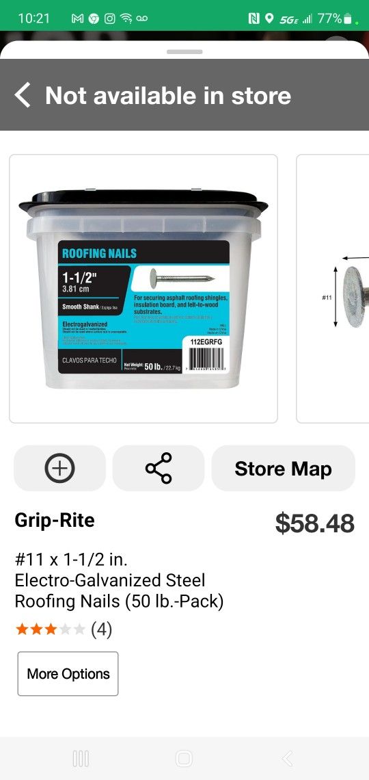 Roof Nails 1 1/2 Inch