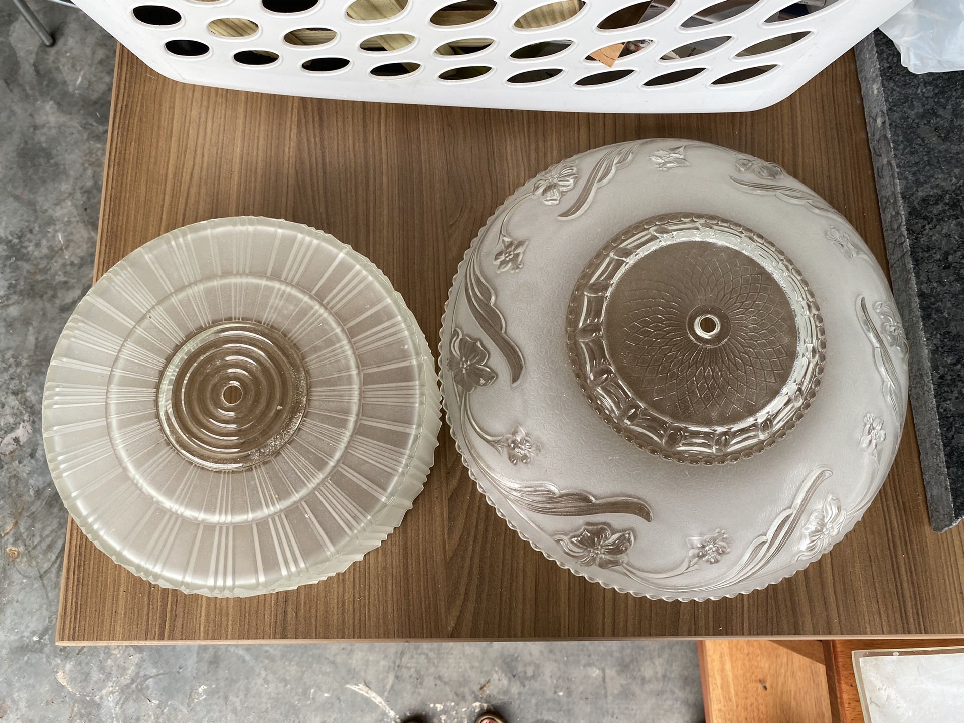 Group Of 3 Cut Glass Retro Light Covers