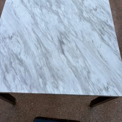 Modern Faux Marble 4-Seat Dining table Set (4 Stools Included) Delivery Available