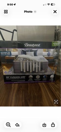 Air mattress ) Beautyrest 20-Inch Queen Cushion Aire Quilted Pillow Top Air Mattress with Built-in Pump