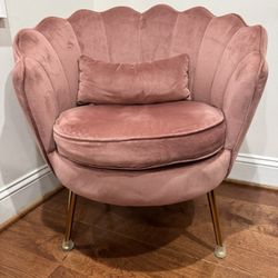 Pink Velvet Accent Chair