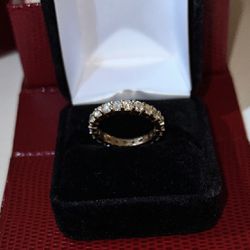 Yellow Gold 2.5 Ct Natural Diamond Eternity Wedding Band Ring