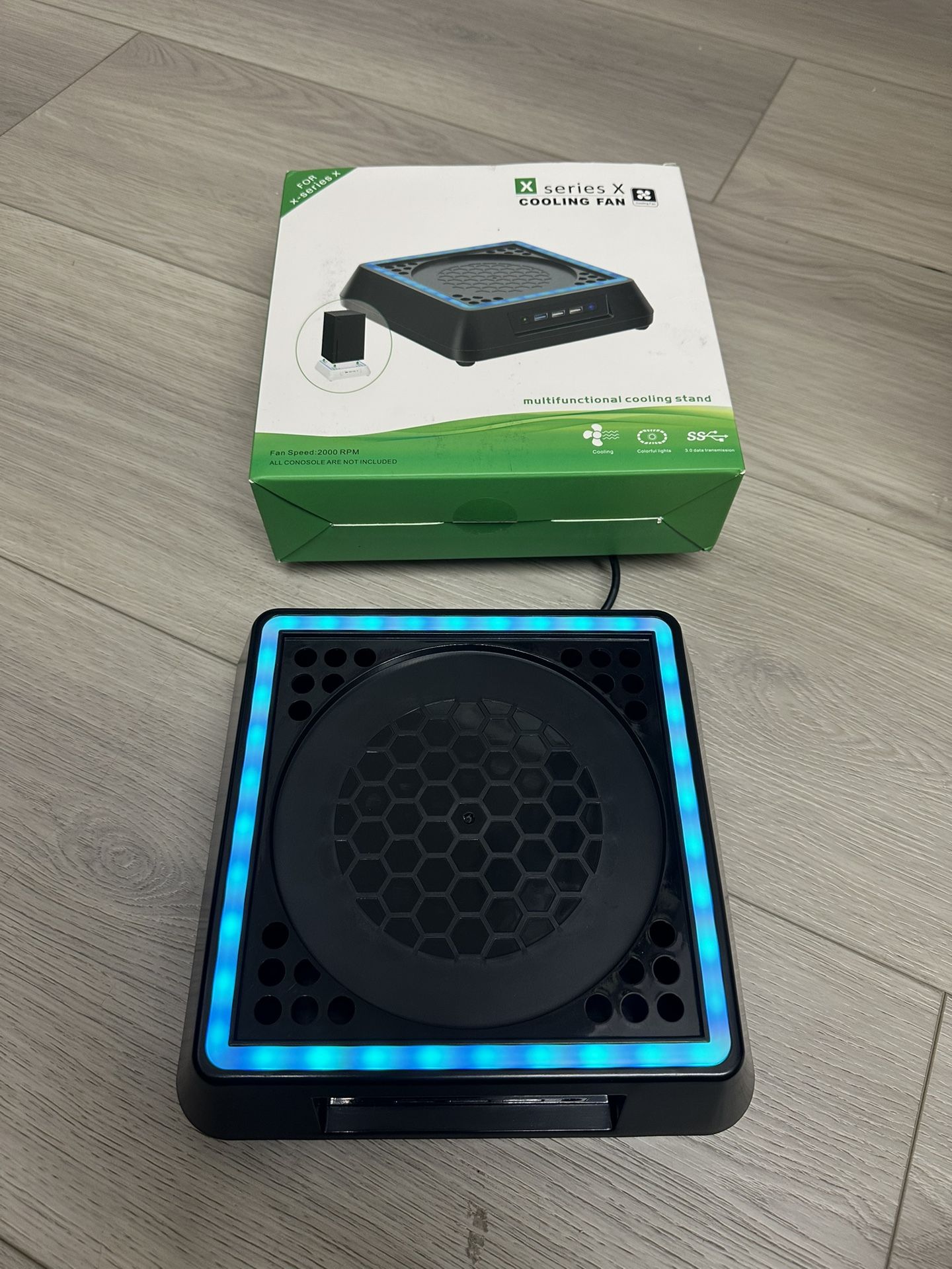 Mcbazel Cooling Fan for Xbox Series X with RGB Lights, Vertical Cooling Stand System with 3 Fan