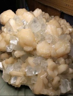 Peach Stilbite And Apophyllite Display Crystal