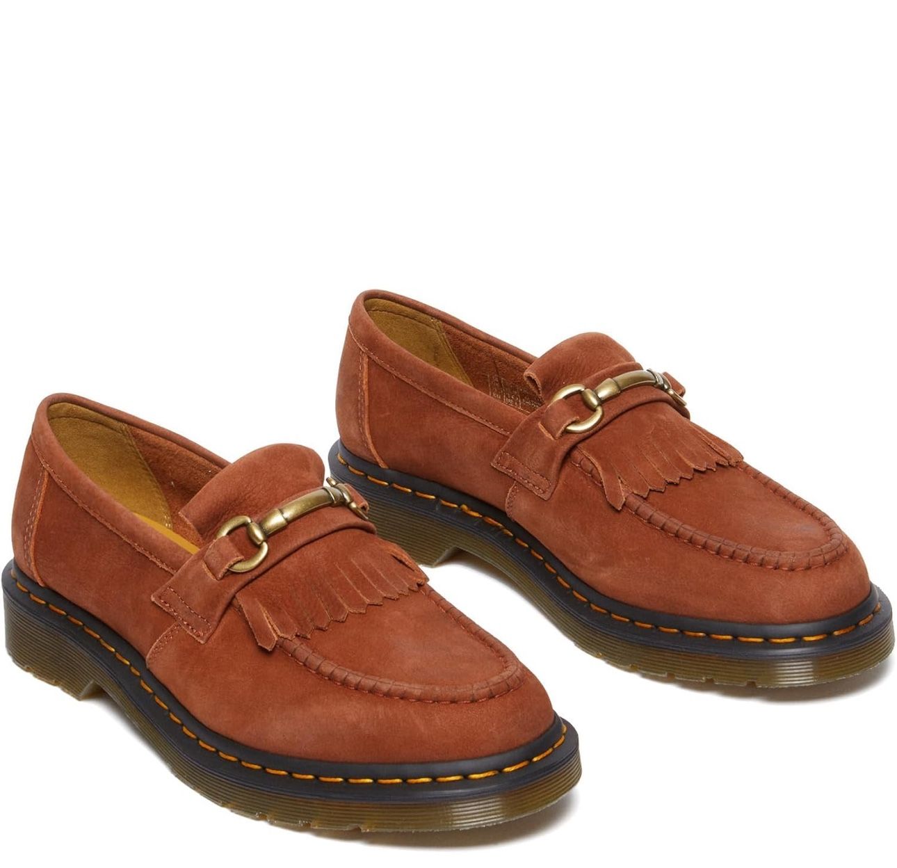 Dr. Martens Adrian Snaffle Loafer Tumbled Leather, Size 11 Men / 12 Women (Rust Orange)