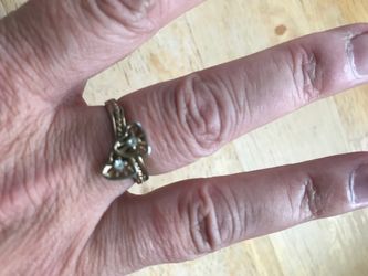 14k gold filled double heart ring