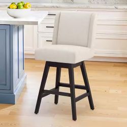 Joyce 26" set of 1 Modern Linen Fabric Upholstered Swivel Bar Stool