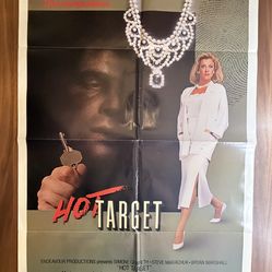 Original 1985 HOT TARGET Movie Poster 27x41 Vintage Erotic Thriller One Sheet