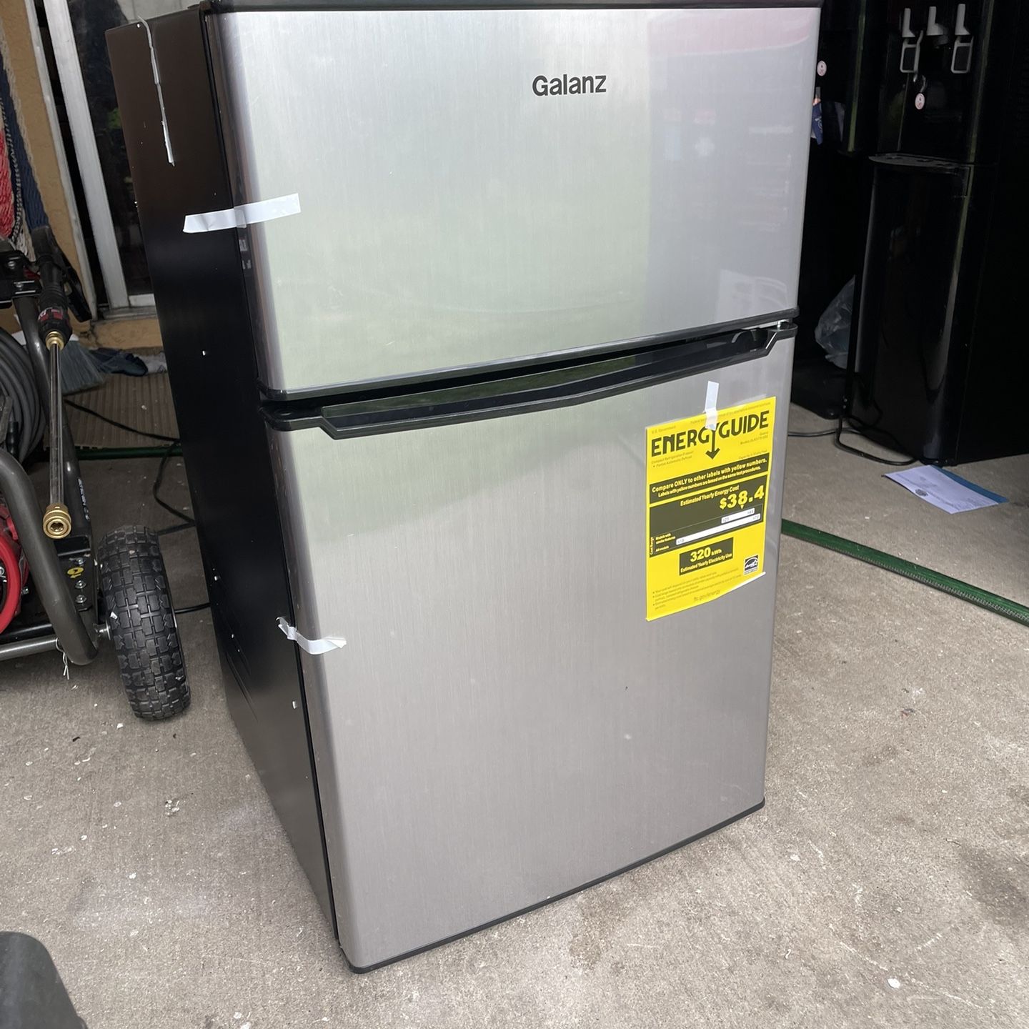 Galanz Cu Ft Two Door Mini Fridge With Freezer, Stainless,, 59 OFF