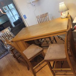 Dining Table + 4 Chairs, SOLID WOOD, Excellent Condition