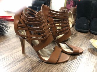Brown Open toe heels