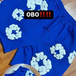 Blue Denim Tear Shorts 