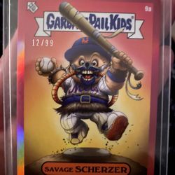Max Scherzer Numbered Garbage Pail Kid