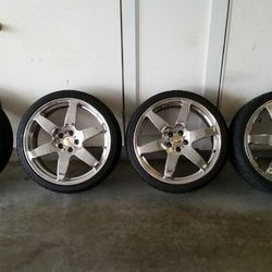 18" alt chrome ciber rims tire size (215/35zr18)