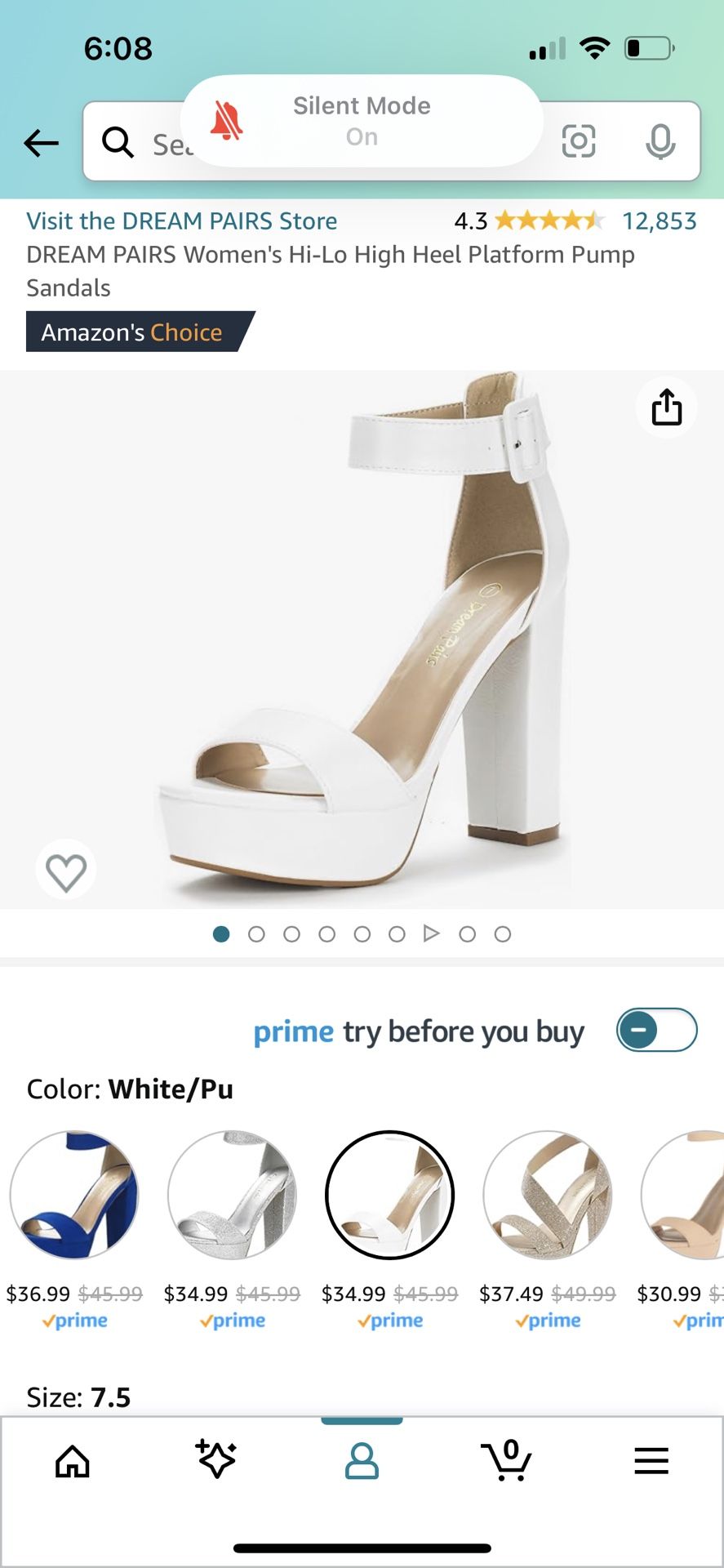 White Dreampair heels 7.5