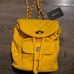 Forever 21 yellow backpack bag 