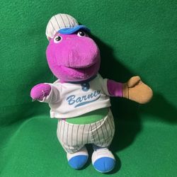 Vintage Nanco 2007 Barney and Friends Baseball Plush 14’ Inch (Q)