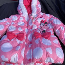 Disney Baby Pink Hearts Jacket With Hoodie