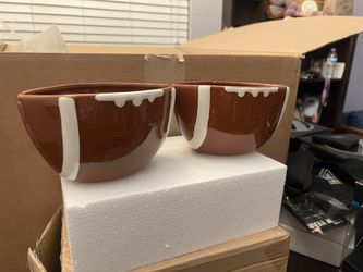 Rae Dunn Football Bowls  Offense Defense  Perfect For Super Bowl 