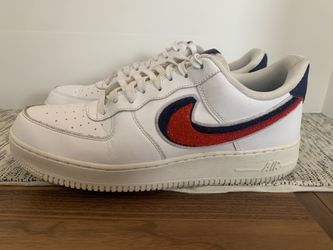 Mens Nike Air Force 1’s White W/ Fluffy Swoosh Size 12