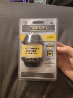 Unopened double sided deadbolt