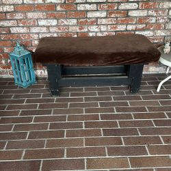 Bench with side table