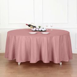 Dusty RoseSeamless Polyester Round Tablecloth 