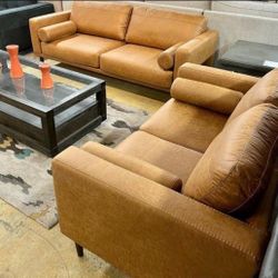 Ashley Caramel Sofa and Loveseat 