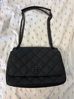 Tory Burch large Willa matte black shoulder bag