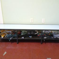 White Glass Coffee Table With Lower Shelf