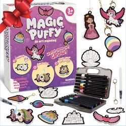 Magic Puffy Paint Kit for Kids Foam Texture Painting Set with 12 Colors Pens, Upgradde DIY Puffs to 3D Artcraft