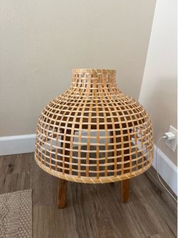 Woven Rattan Lamp Shade (or Decorative Basket Cover)