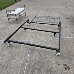 Queen Size Steel Headboard, Steel Bench, Bed Frame