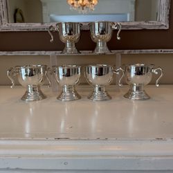 Set of 6 Charles Sadek Silver Plated Pedestal Cups Footed Loving Cups