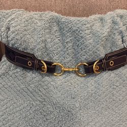 Coach black leather Signature belt Medium