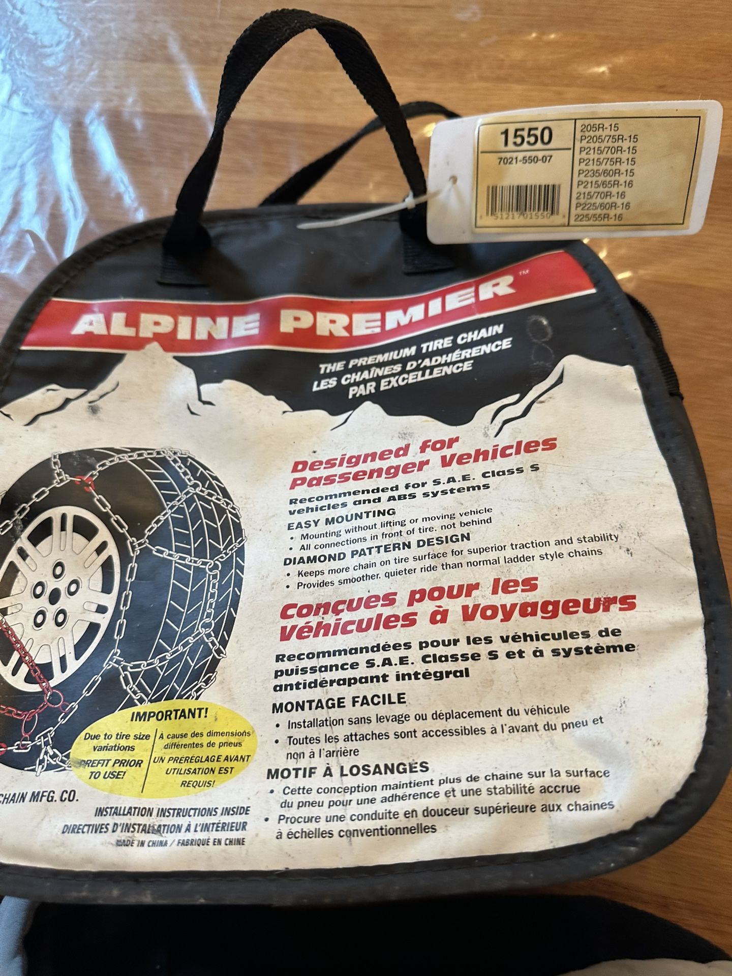 Tire Chains For Passenger Car (fit Our Camry That We Sold)
