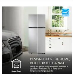 LG - 17.5 Cu. Ft. Garage Ready Top-Freezer Refrigerator with Reversible Doors - Stainless Steel